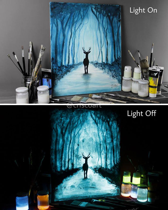 These 30 Dazzling Paintings Come To Life When You Turn Off The Lights |  Bored Panda