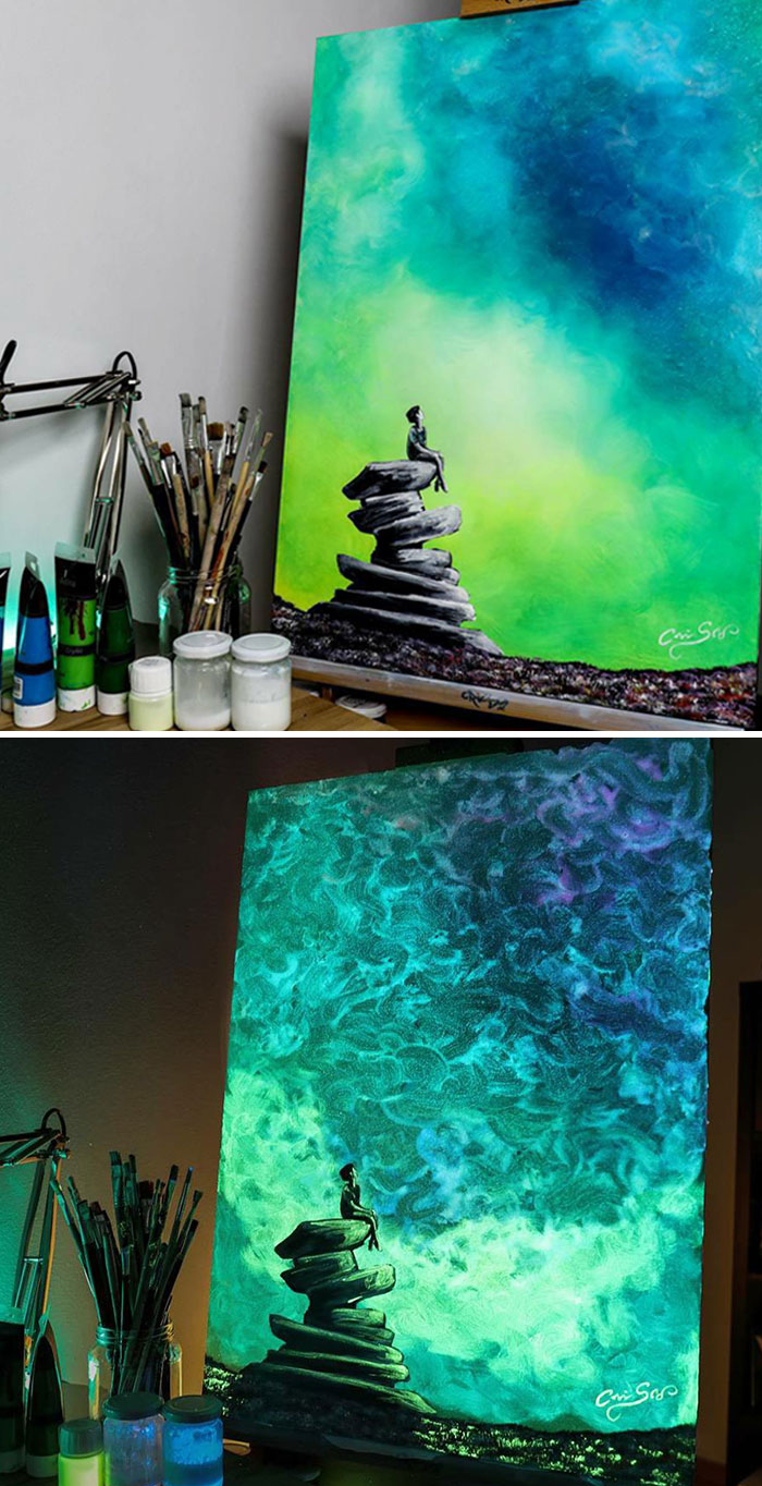 These 30 Dazzling Paintings Come To Life When You Turn Off The Lights |  Bored Panda