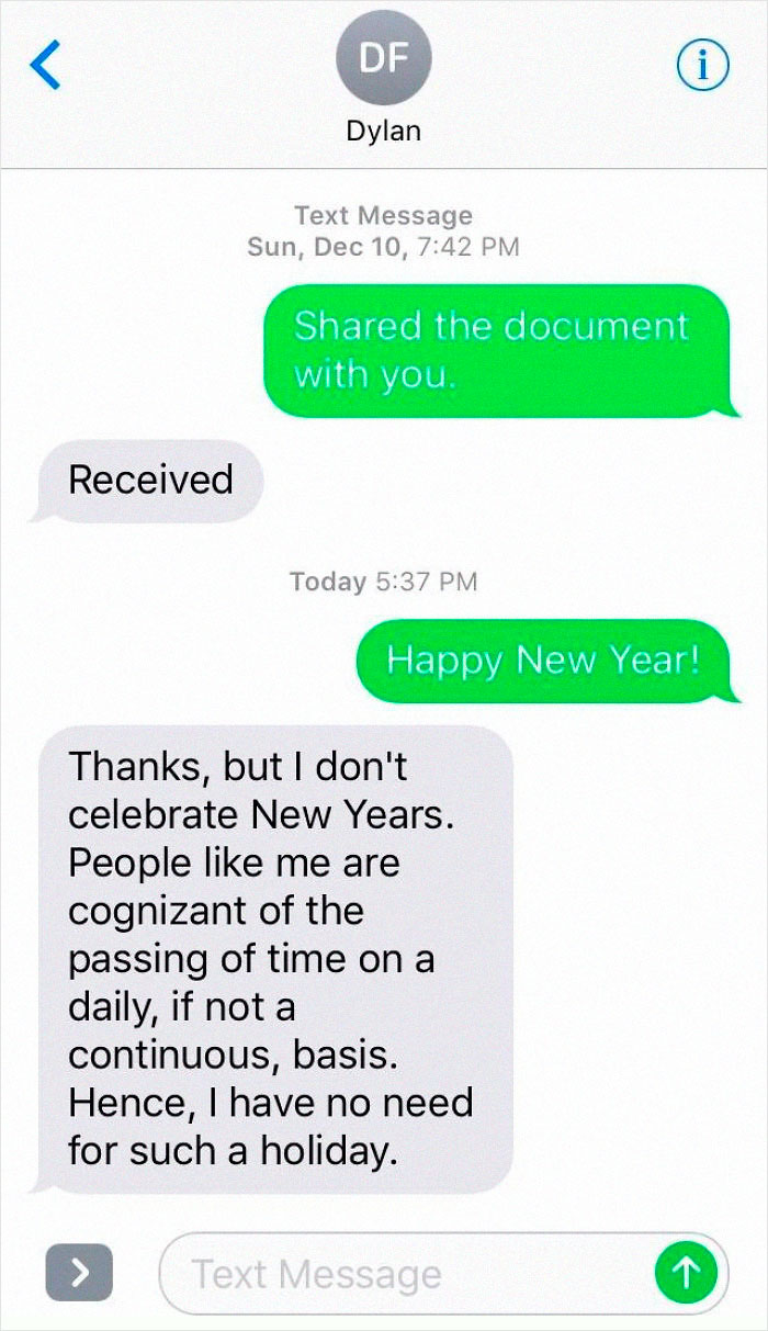 I Texted All Of My Contacts: "Happy New Year!"