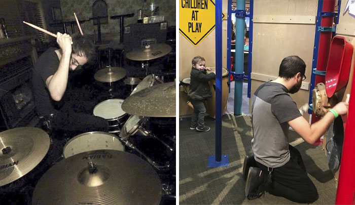 The Kid Is Just Taunting His Dad: “Oh You Used To Play? That’s Cute. I’m The Drummer Now.”