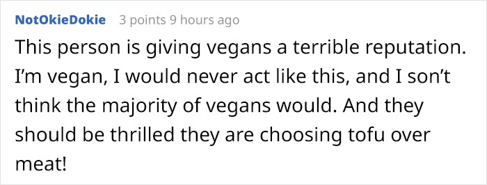 Person Shares A Conversation With An Aggressive Vegan Who Accused Them Of Appropriation Just Because They Enjoy Tofu