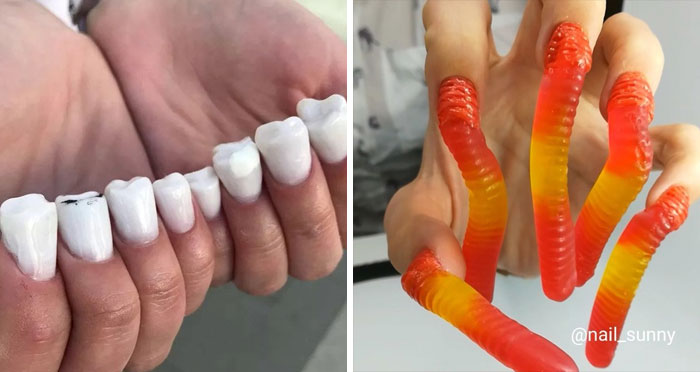 This Russian Nail Salon Starts The Weirdest Nail Trends, Here’s 45 Of Them