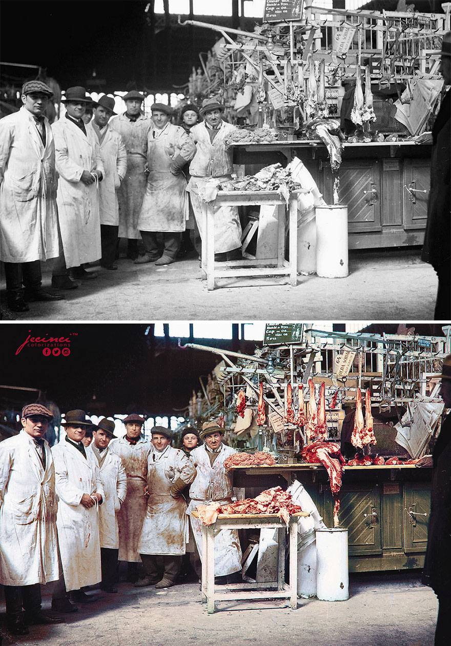 Butchers In A Bucharest Market, 1932