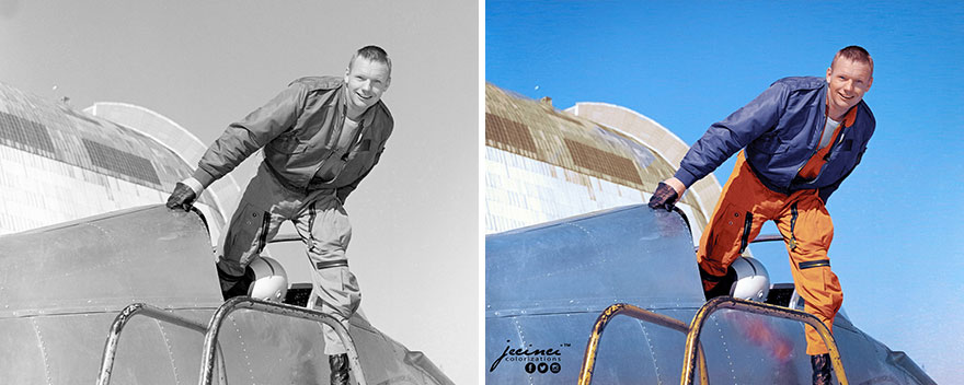 Neil Armstrong, Nasa Research Test Pilot, With The Bell X-14 At Nasa Ames Research Center, February, 1964