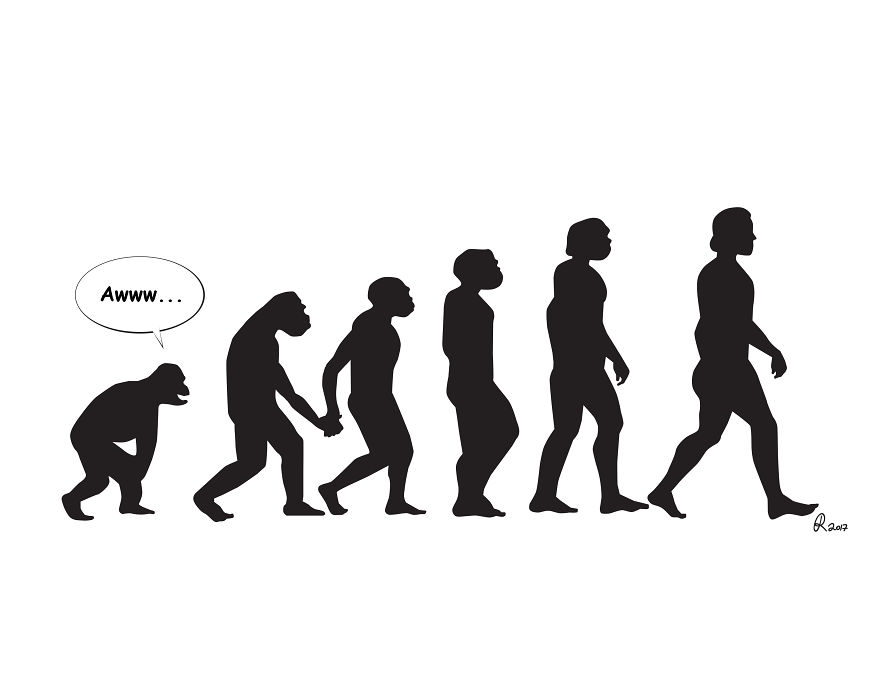I Poke Fun At Our Modern Society In My 30 Cartoons Of The Human Evolution  Silhouette | Bored Panda