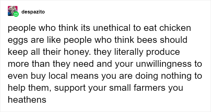 Tumblr Users Tell Vegans That There’s An Ethical Way To Eat Eggs And Honey