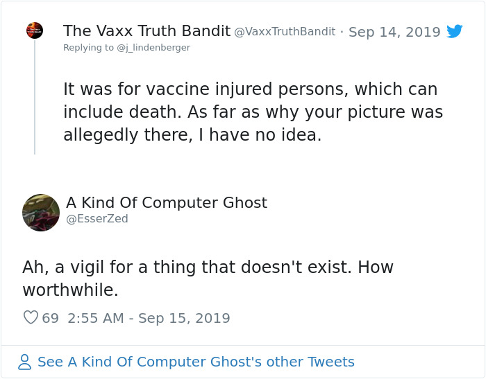 Man Sees Picture Of Himself At Anti-Vaxx Vigil For The ‘Dead’, Makes Fun Of It On Twitter