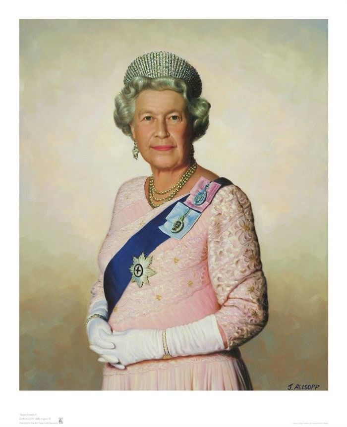 The Queen Of England-Oil On Canvas.