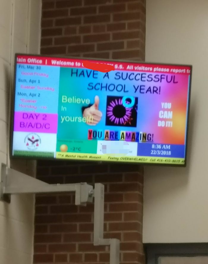 Motivational Announcement Screen At My School