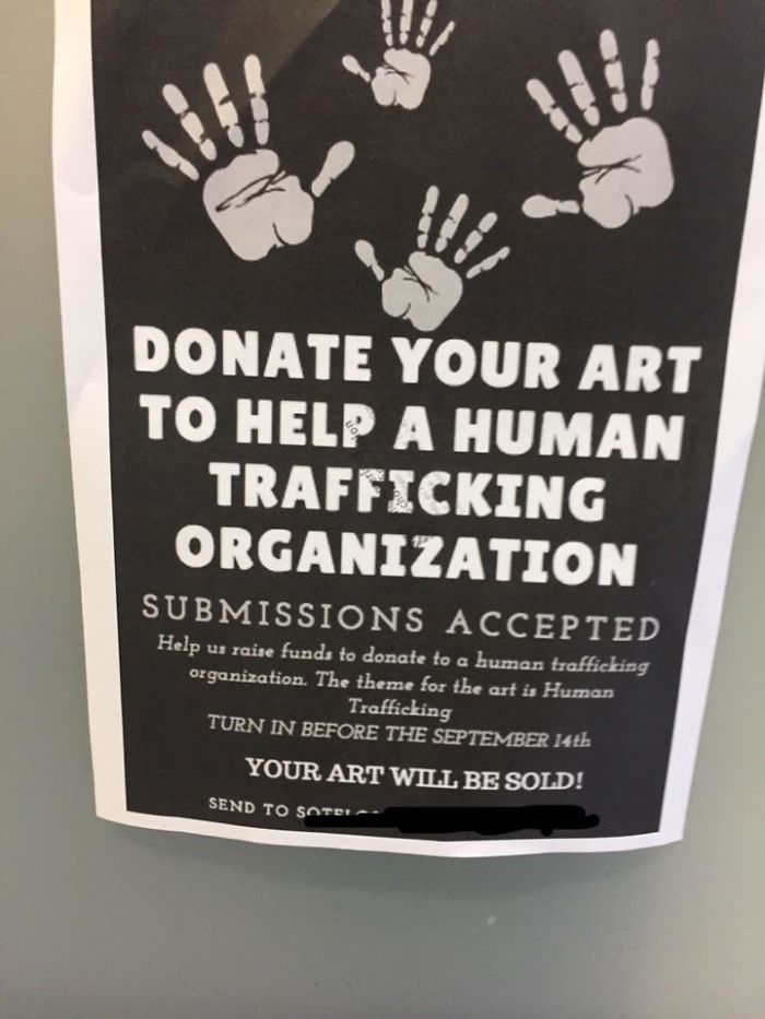 These Signs Are All Around My School, Let's Sell Some Children!