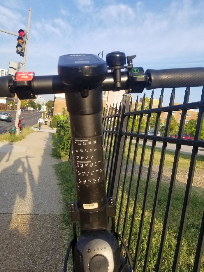 Braille Directions On A Rental Scooter