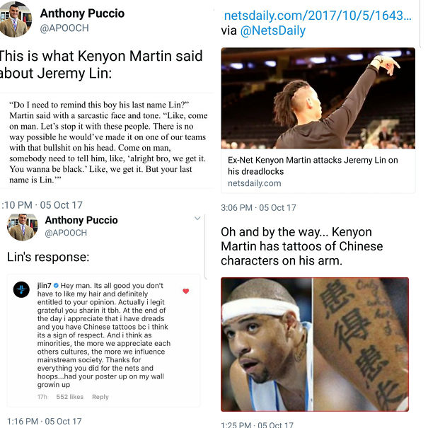 Jeremy Lin Turns Ex-Nba Player Kenyon Martins Claims Of Cultural Appropriation Back On Him In The Most Respectful, Kindest Way Possible