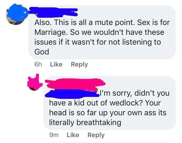 Some Weirdo From My Rural Hometown On A Post About Abortion