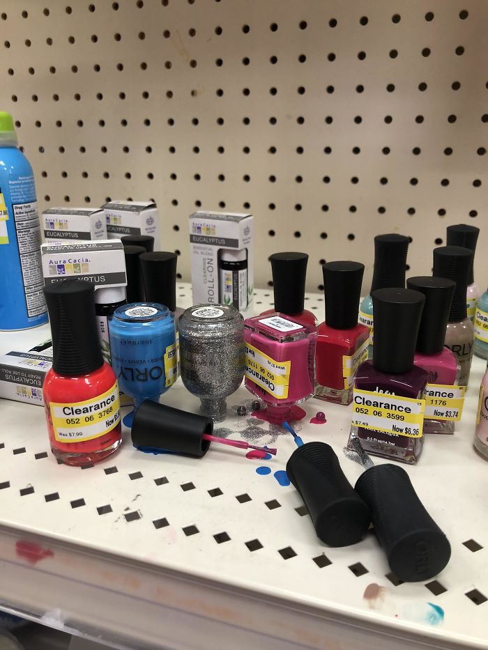 Spotted Some Opened Up, Upside Down Nail Polish Bottles At Our Local Target
