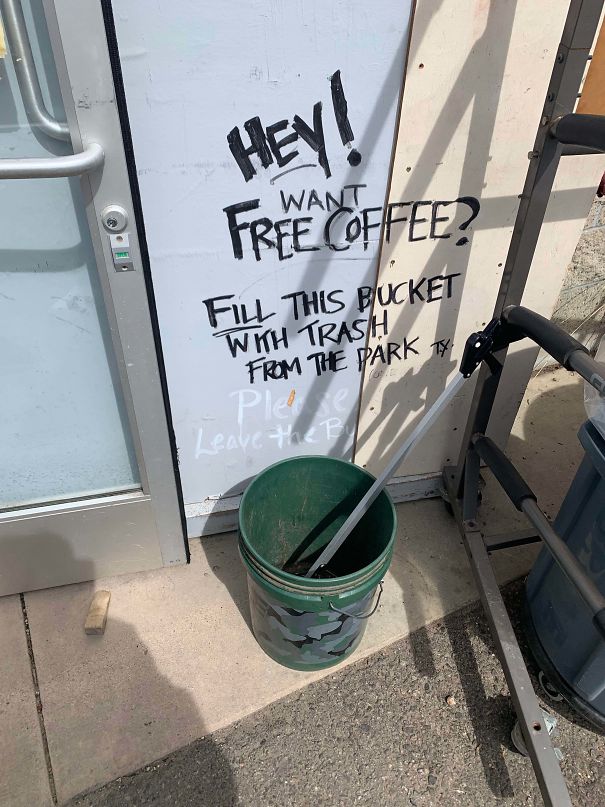 A Coffee Shop In Santa Cruz, Ca Accepts A Bucket Of Trash As "Payment" For A Cup Of Coffee