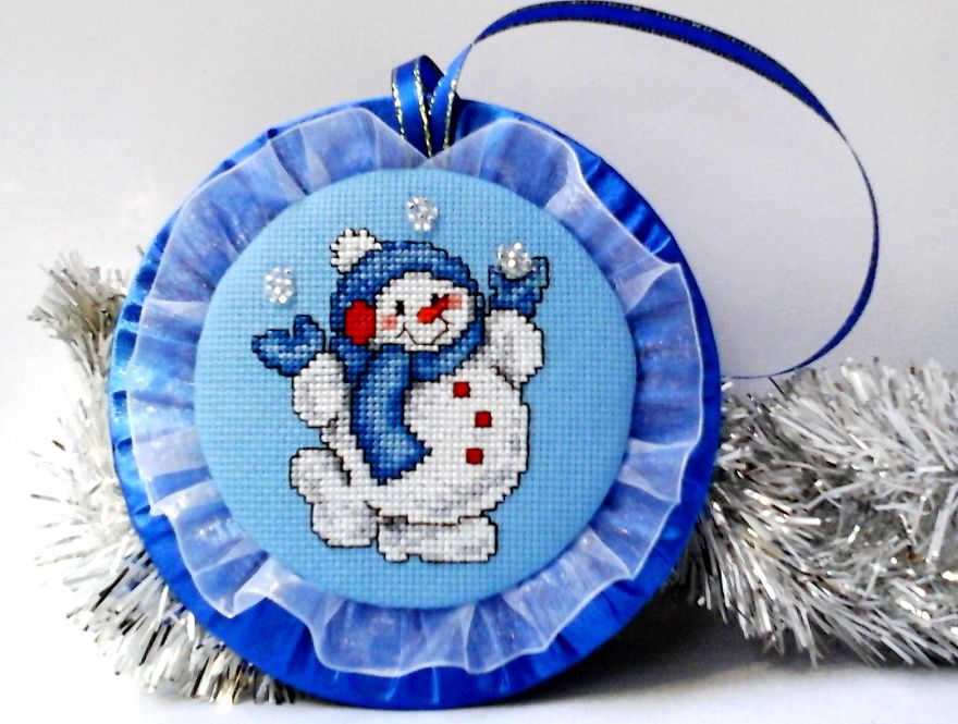 Christmas Tree Ornament Handmade Snowman