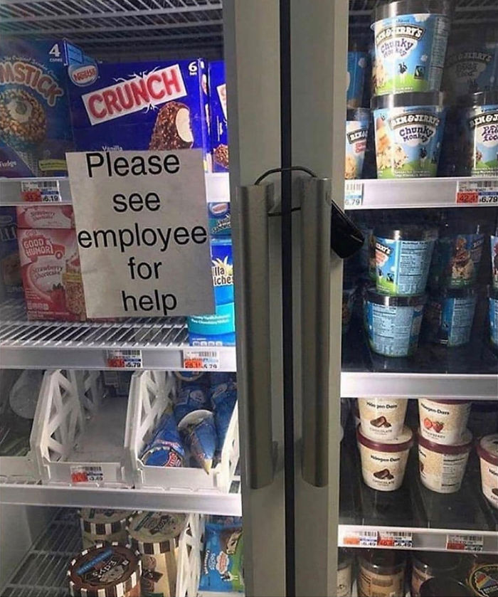 Store Clerks Had To Lock The Freezers After The Recent Trashy Trend Of People Going Around Stores, Opening Containers And Licking The Top Of The Ice Cream Before Putting It Back