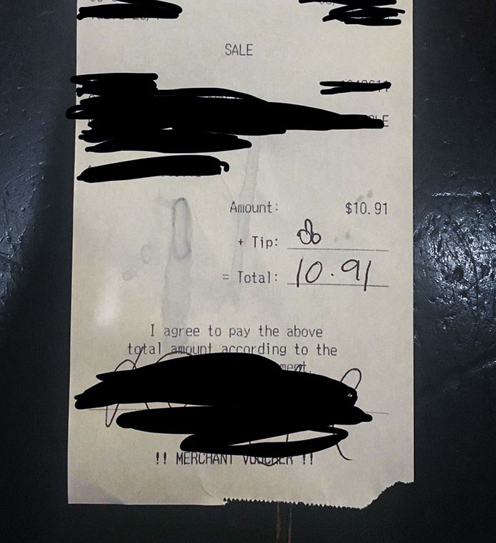 A Customer (21 Yr Old F) And Her Boyfriend Thought It Would Be Funny If They Left Me A Drawing Of A Dick Instead Of A Tip 