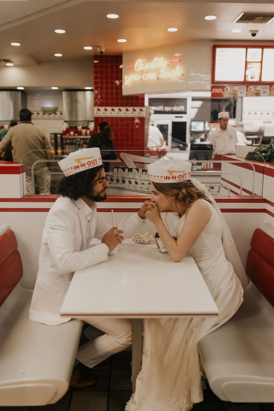 21 Wedding Photos That I Took At In-N-Out Burger Chain Restaurant