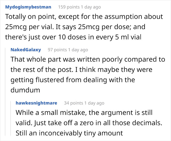 Anti-Vaxxer Tries To Frighten Others With 'Scary' Components, Gets Owned With Facts