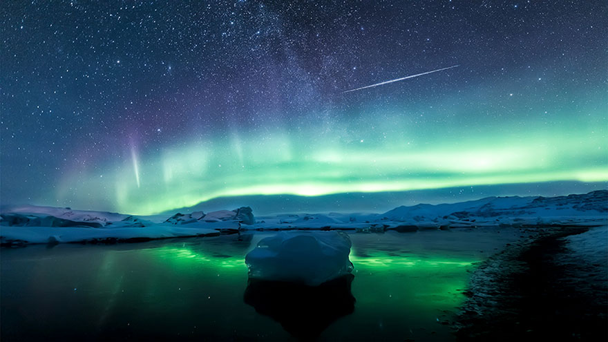 Aurorae: 'Reflections Of Aurorae And Meteors' By Angel Yu