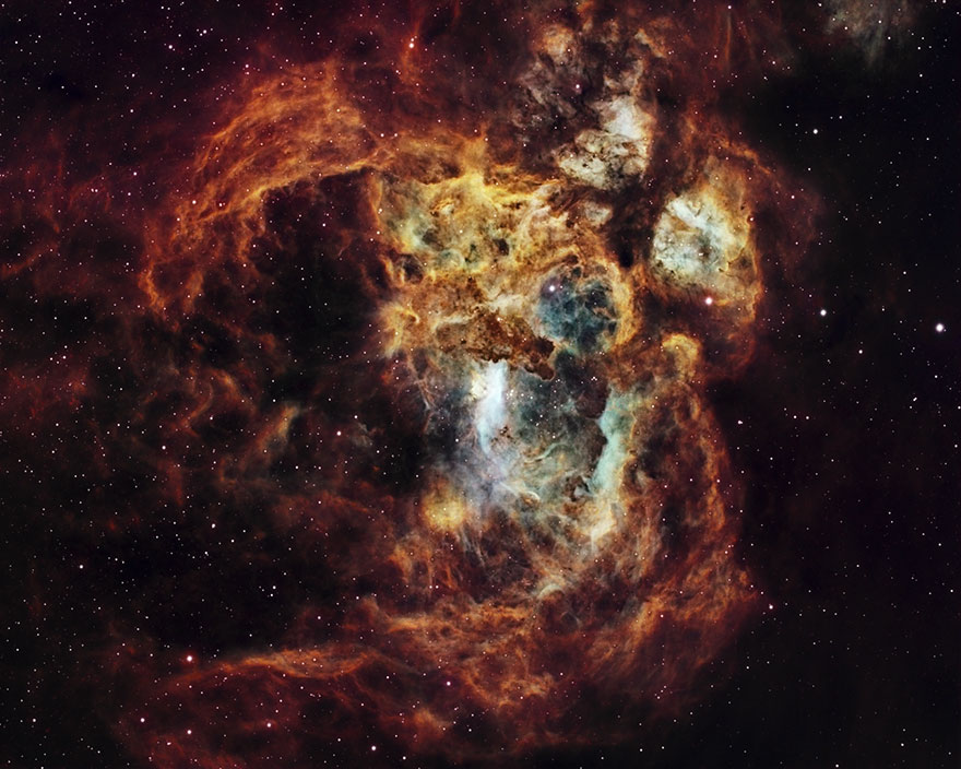 Stars And Nebulae: 'Fiery Lobster Nebula' By Suavi Lipinski