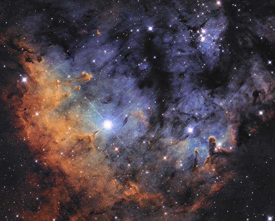 Stars And Nebulae: 'Depth And Height, Ngc 7822 Devil's Head Nebulae Complex' By László Bagi