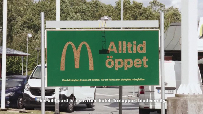 McDonald's Sweden Is Creating A Buzz With Their Billboards That Double As Bee Hotels