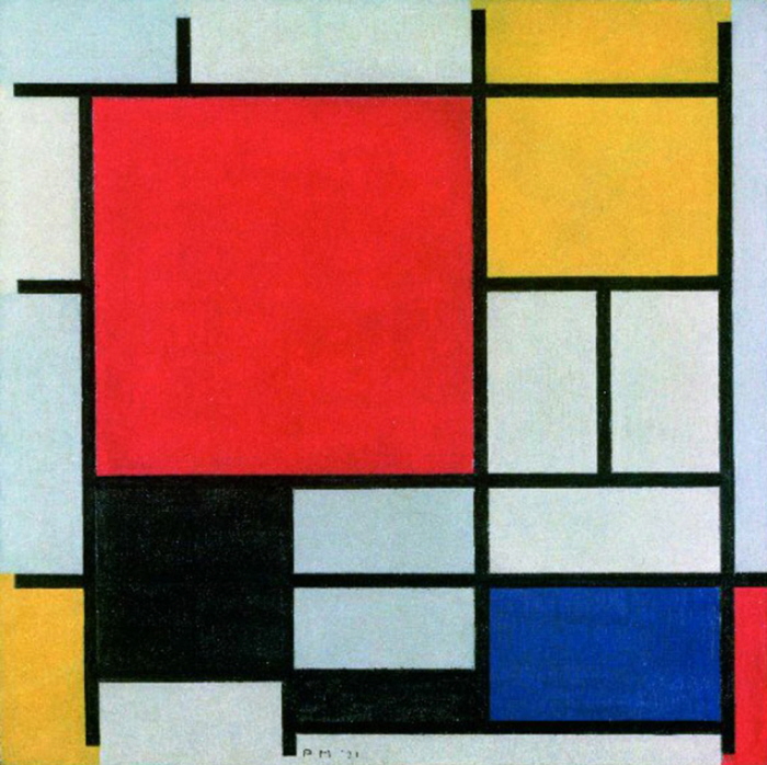 Excel Sheet With Coloured Squares, It’s Mondrian