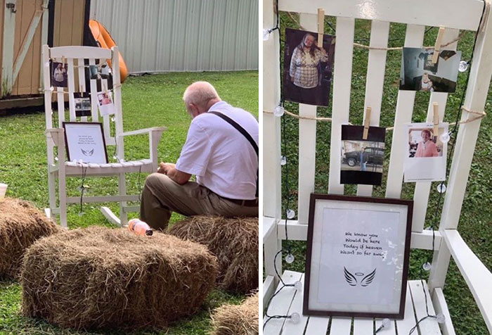 "Pawpaw Sat And Ate With Mawmaw": Grandpa Eats Dinner Alone By Late Wife's Memorial At Granddaughter's Wedding