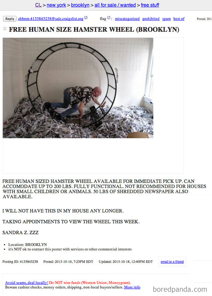 Just Cancelled My Weekend Plans After I Saw This On Craigslist