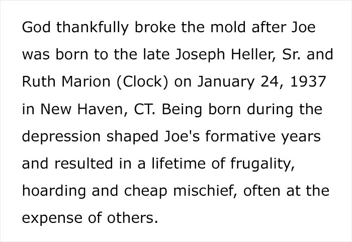 People Are Laughing At The Hilariously Savage Obituary Of An 82-Year-Old Prankster Written By His Family