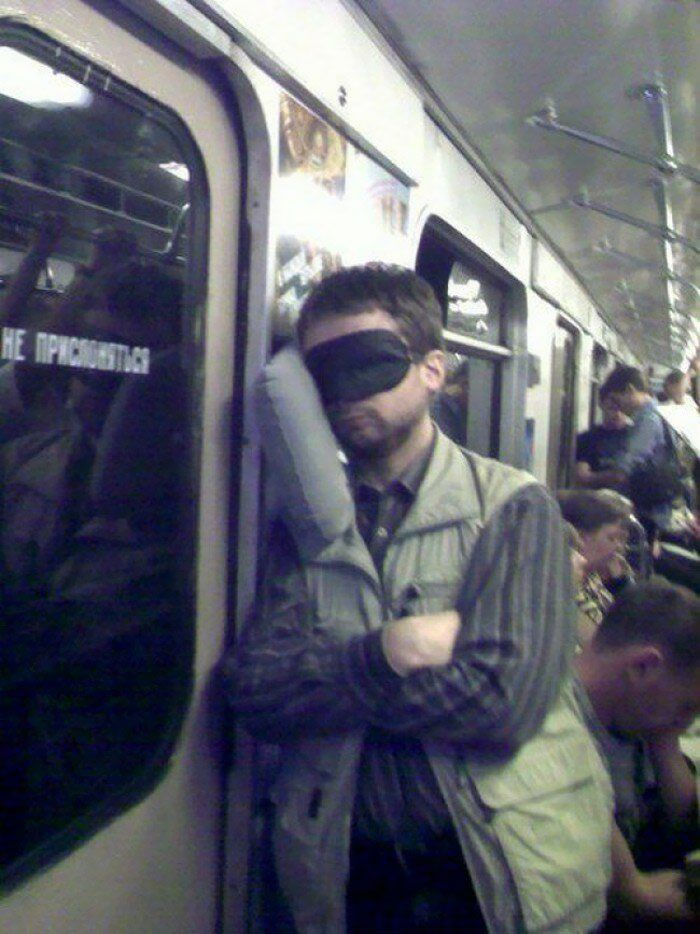 This Man Is An Expert Of Sleeping In A Public Transportation