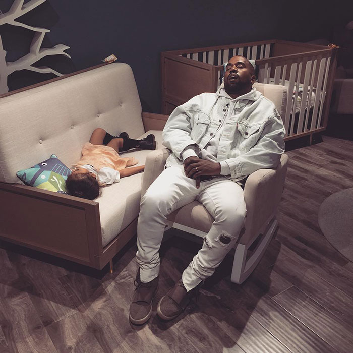 So Today We Went Baby Shopping. Kanye & North Were A Little Too Quiet. We Found Them Passed Out In The Middle Of The Store