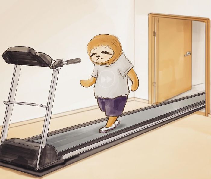 Funny-Sloth-Illustrations-Keigo