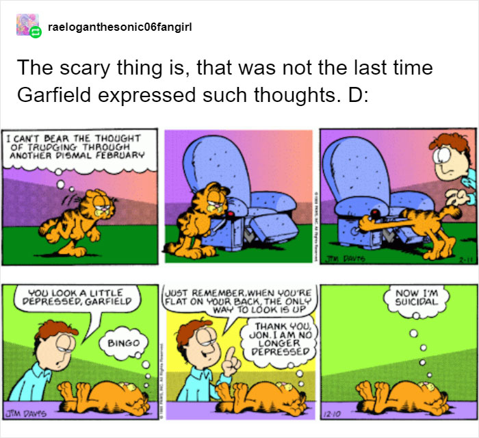 Someone Shows That Garfield Has A Dark Side By Pointing ...