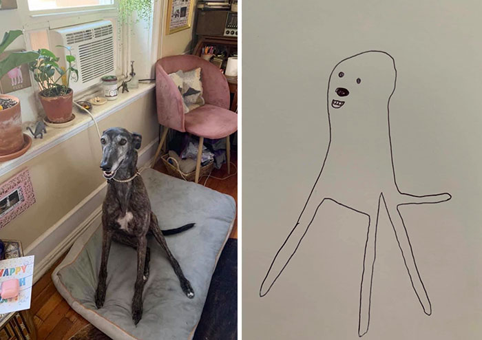 Esta persona intentó dibujar a su perro y sin querer comenzó a crear obras maestras