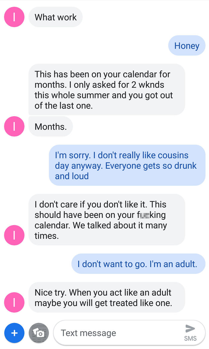 The First Time I've (Age 20) Stood Up To My Mother, Who Loves To Make Plans For Me. This Was About The Yearly Family Reunion. For Context, I Live On My Own In A Different City From Her