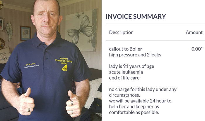 This Plumber’s Invoice For Fixing 91-Year-Old Grandma’s Boiler Goes Viral