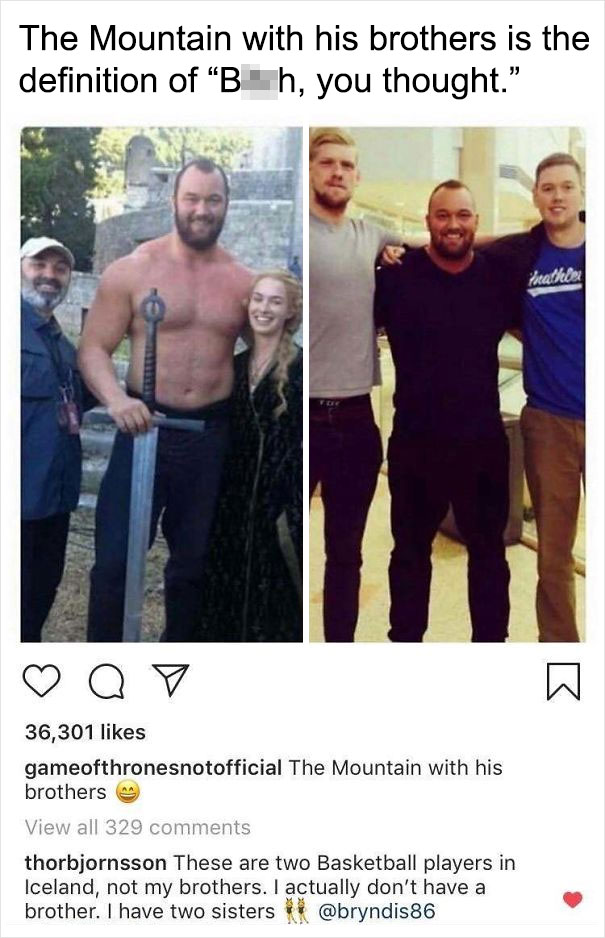The Mountain Calling Out An Instagram Fan Page On Their Bullsh*t
