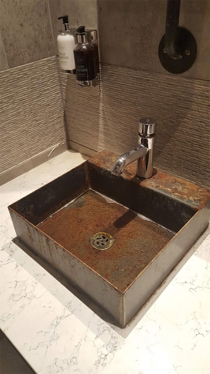 Went To A Fairly New Restaurant, Bathrooms Were Nice Apart From The Sinks, It Was Real Rust
