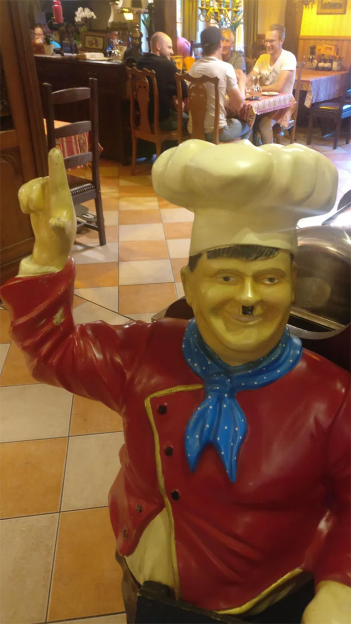 This Statue At An Italian Restaurant