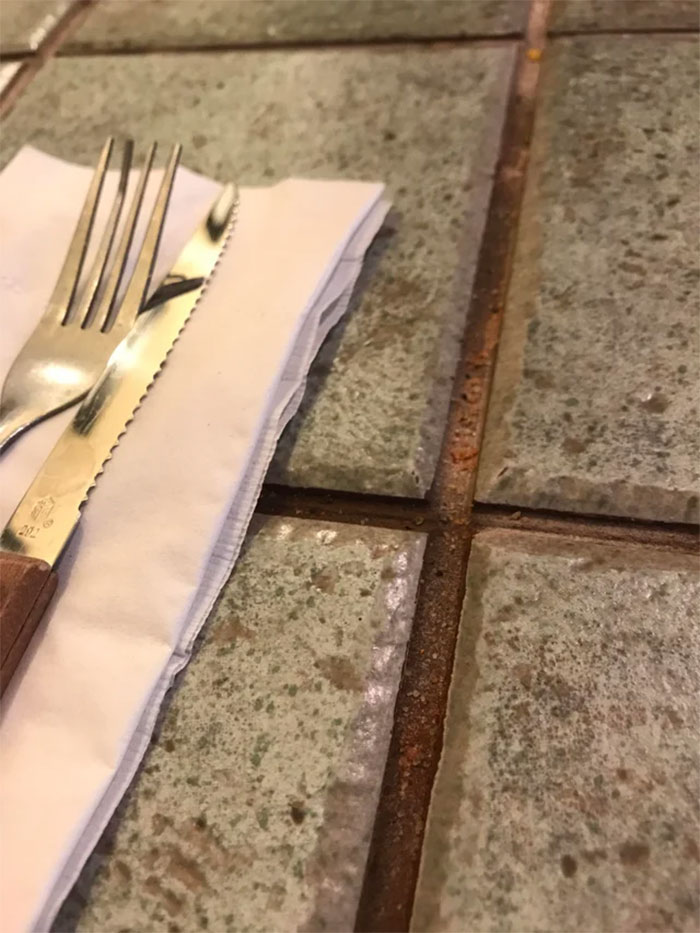 Hey, Let's Make Our Restaurant Tables Tile, Food Particles Totally Won't Get Stuck Between The Edges And Be Impossible To Clean