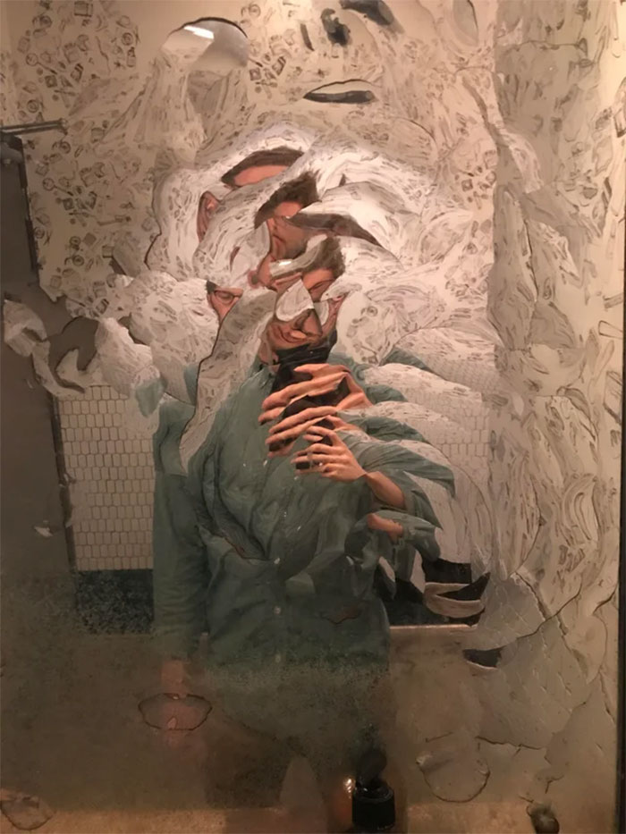 This Really “Artsy” Mirror At A Fancy Restaurant
