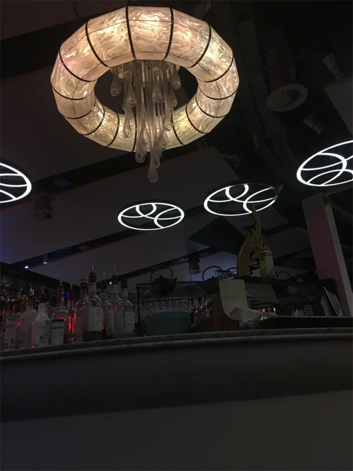 Lights In Restaurant Look Like Dangling Condoms