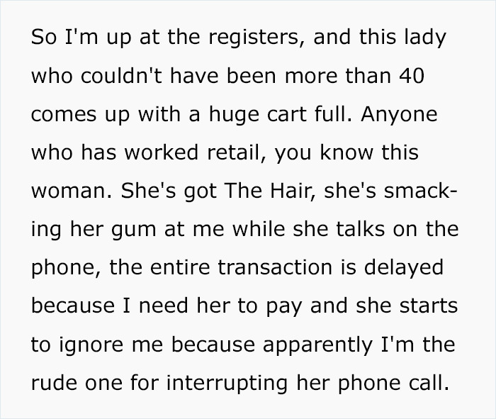 Entitled Customer Is Put In Place By A Cashier That Offered Her A Senior's Discount