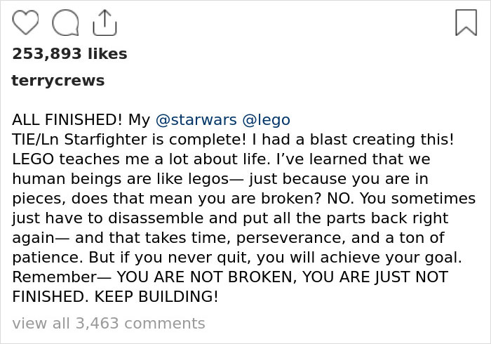 Terry Crews Finishes A Star Wars Lego Set And Uses The Opportunity To Teach Us An Important Lesson