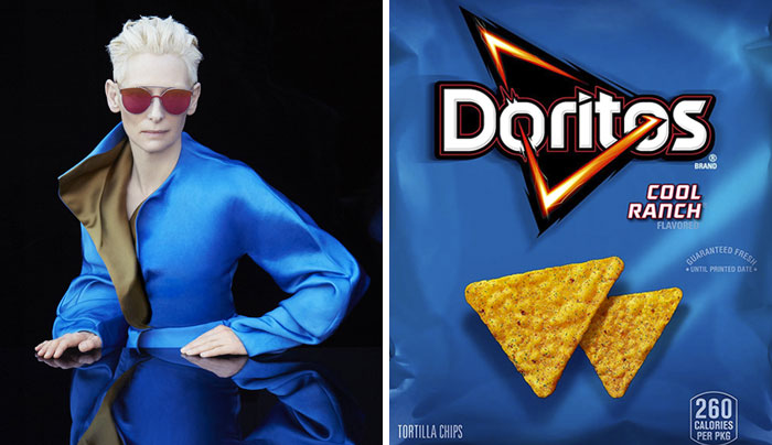 Someone Notices Tilda Swinton’s Outfits Look Similar To Different Flavors Of Doritos, Compares Them Side By Side
