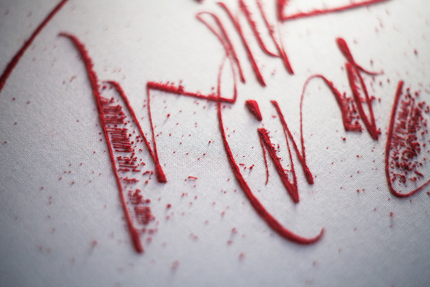 Calligraphy Embroidered By Hand Calligraphy Embroidered By Hand