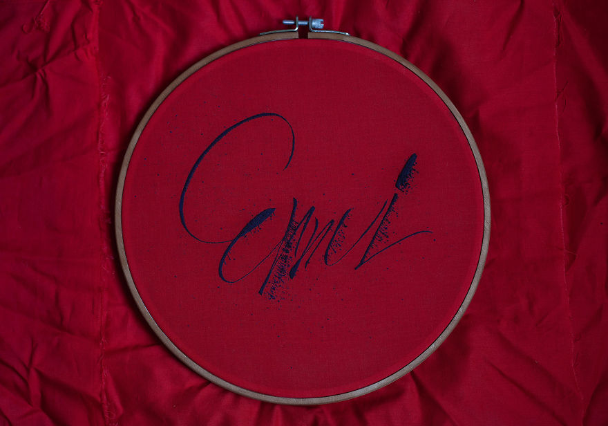 Calligraphy Embroidered By Hand Calligraphy Embroidered By Hand
